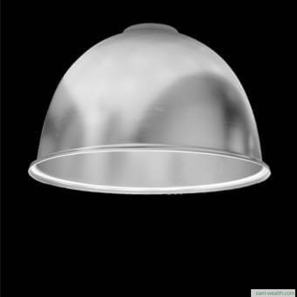 โคมฝาชีลายปัดเงาเเบบคอต่ำ 19 นิ้ว ไม่มีกระจก (โคมเปล่าเพิ่มหลอด)