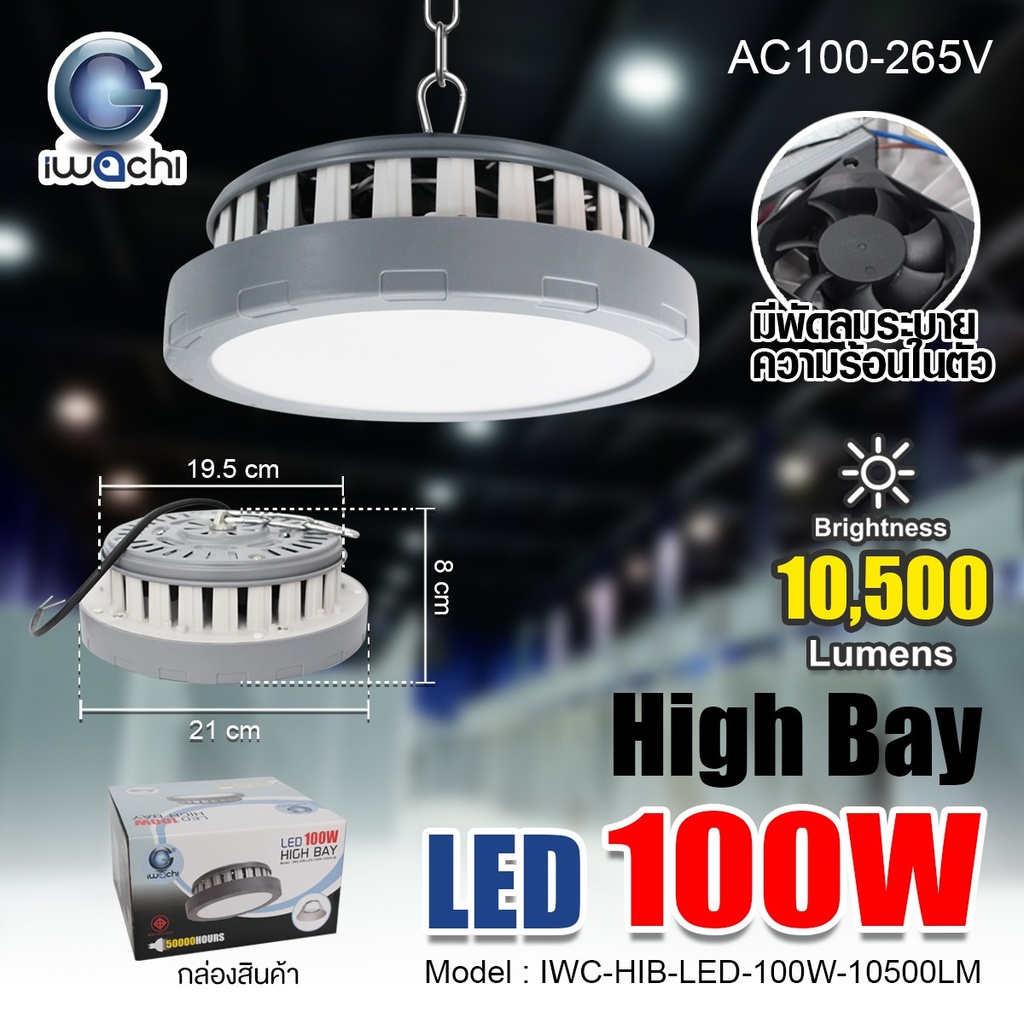 โคมไฮเบย์ (รุ่นมีพัดลม) High Bay LED HIB