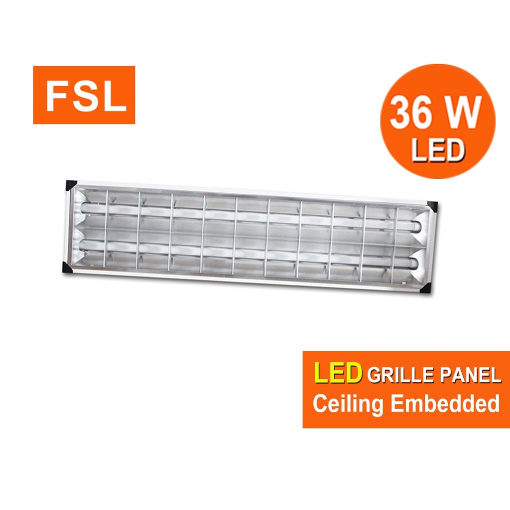 โคมทีบาร์หน้าตะแกรง ฝังฝ้า FSL-T-BAR-2x18-TA