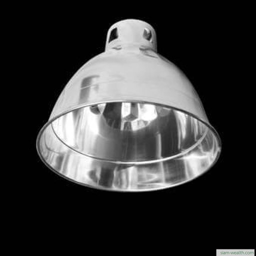 โคมฝาชีลายเพชรครึ่งใบ 16 นิ้ว มีกระจก (โคมเปล่าเพิ่มหลอด)